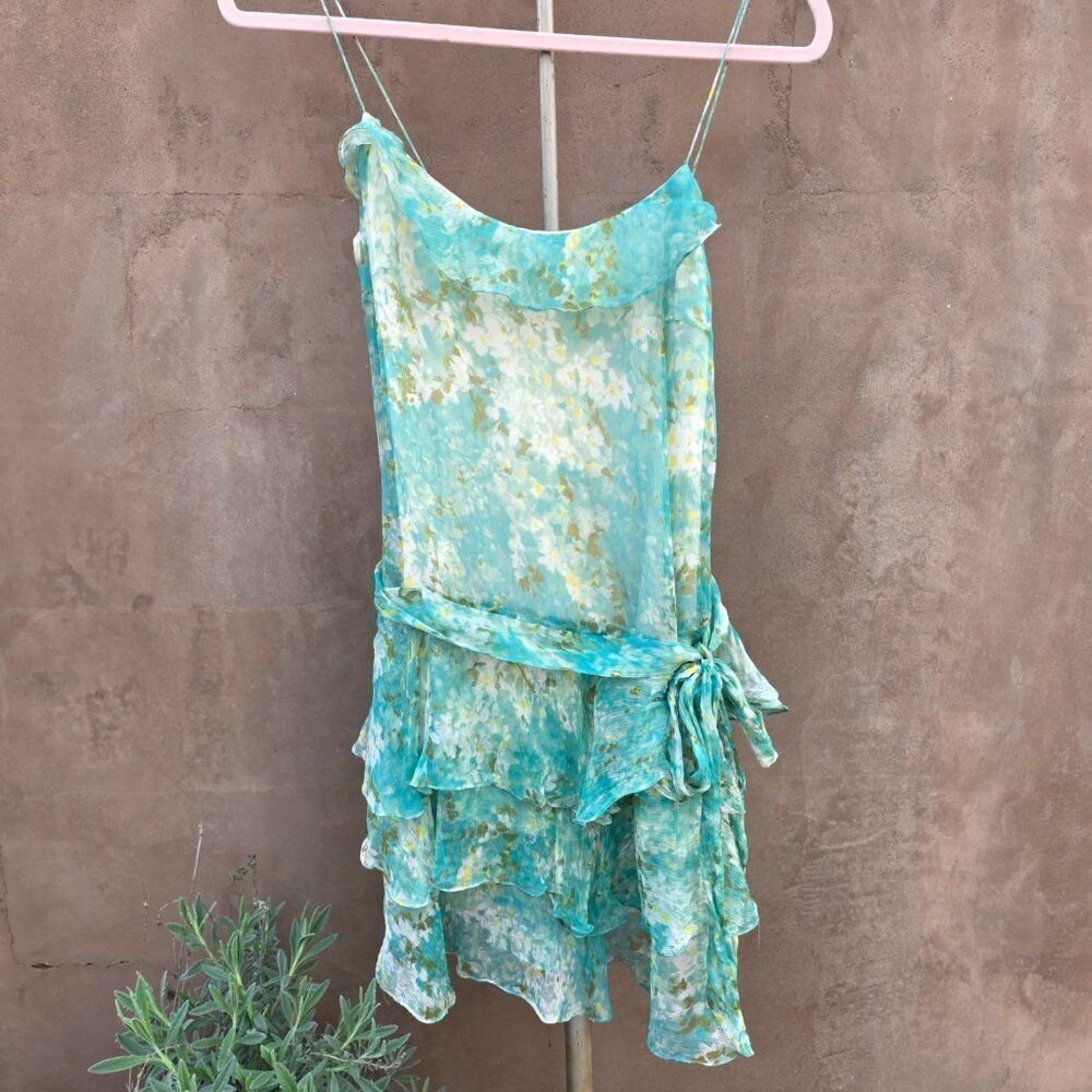 Y2k silk chiffon mini dress